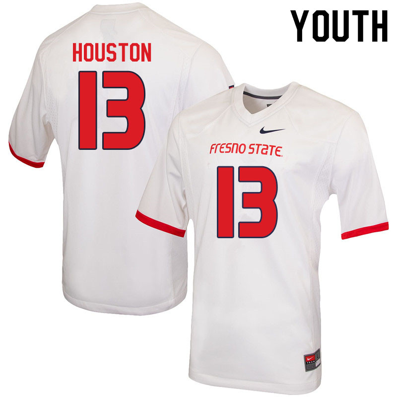 Youth #13 Justin Houston Fresno State Bulldogs College Football Jerseys Sale-White